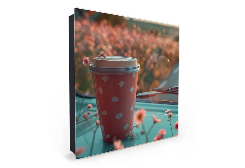 Primedeco Schlüsselkasten Magnetpinnwand mit Glasfront Kaffeebecher im Bus (1 St) von Primedeco
