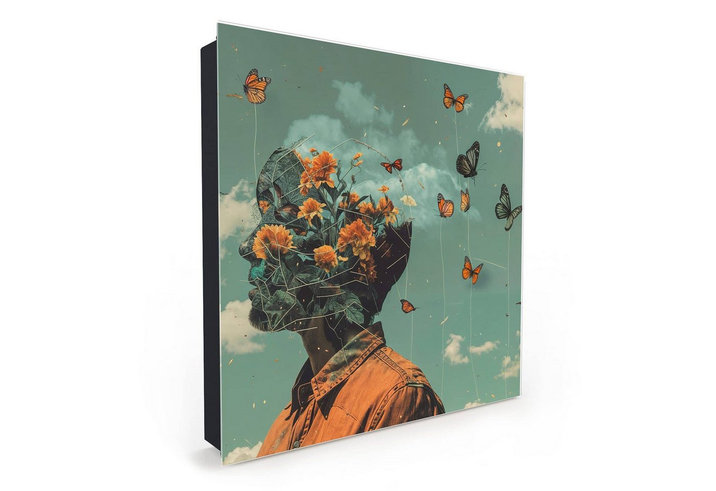 Primedeco Schlüsselkasten Magnetpinnwand mit Glasfront Natur Vision (1 St) von Primedeco