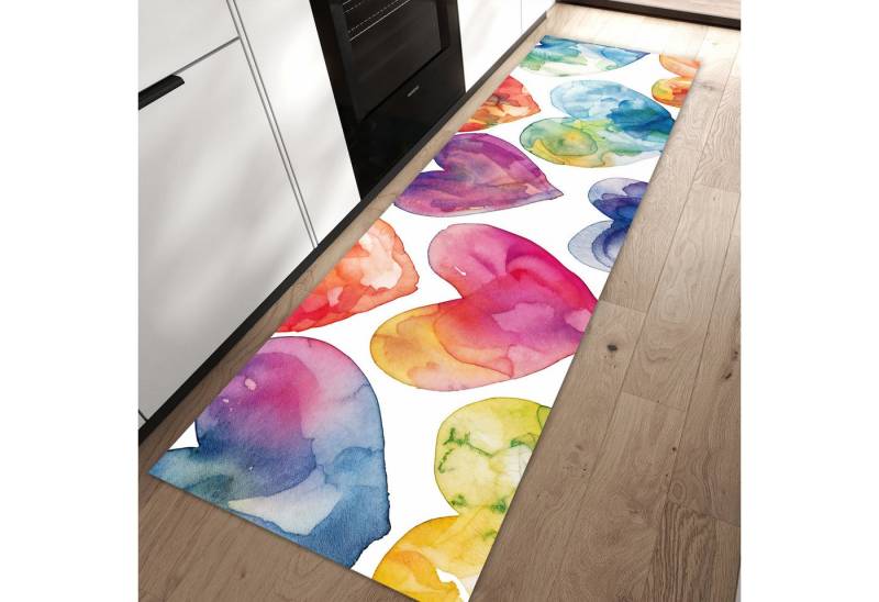 Primedeco Teppich Küchenteppich Aquarellherzen PVC rutschfest abwaschbar Läufer, Rechteckig, Höhe: 3 mm, Pflegeleicht & Wasserabweisend Primedeco Teppich Küchenteppich Aquarellherzen PVC rutschfest abwaschbar Läufer, Rechteckig, Höhe: 3 mm, Pflegeleicht & Wasserabweisend von Primedeco