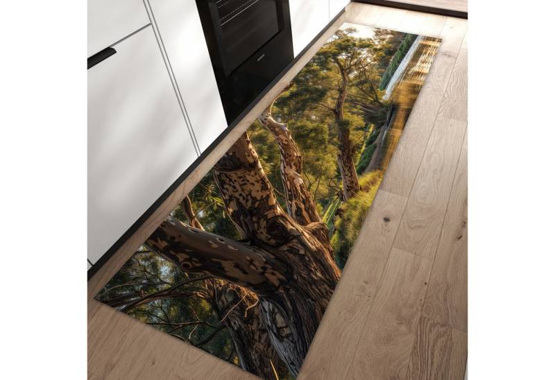 Primedeco Teppich Küchenteppich Baum am Flussufer PVC rutschfest abwaschbar Läufer, Rechteckig, Höhe: 3 mm, Pflegeleicht & Wasserabweisend von Primedeco