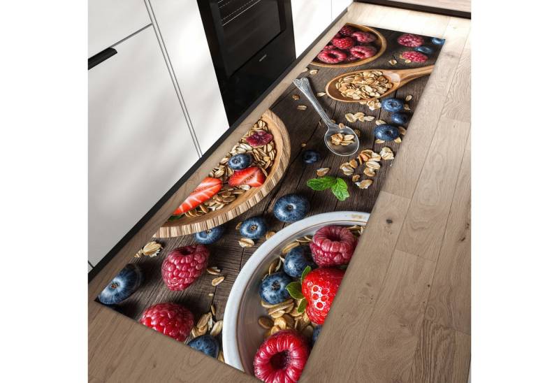 Primedeco Teppich Küchenteppich Beeriges Müsli PVC rutschfest abwaschbar Läufer, Rechteckig, Höhe: 3 mm, Pflegeleicht & Wasserabweisend Primedeco Teppich Küchenteppich Beeriges Müsli PVC rutschfest abwaschbar Läufer, Rechteckig, Höhe: 3 mm, Pflegeleicht & Wasserabweisend von Primedeco