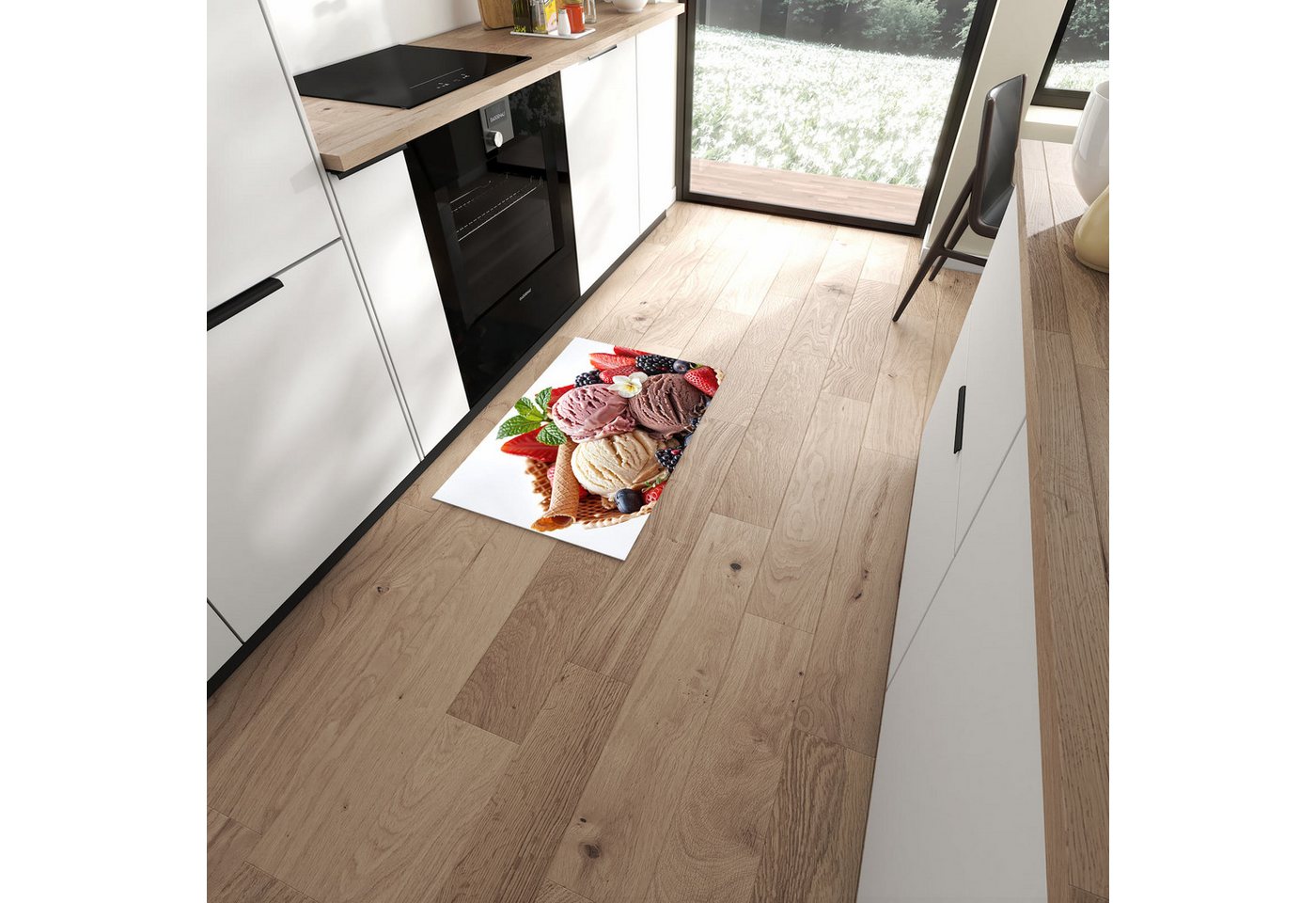 Primedeco Teppich Küchenteppich Eiswaffelmit Obst PVC rutschfest abwaschbar Läufer, Rechteckig, Höhe: 3 mm, Pflegeleicht & Wasserabweisend Primedeco Teppich Küchenteppich Eiswaffelmit Obst PVC rutschfest abwaschbar Läufer, Rechteckig, Höhe: 3 mm, Pflegeleicht & Wasserabweisend von Primedeco