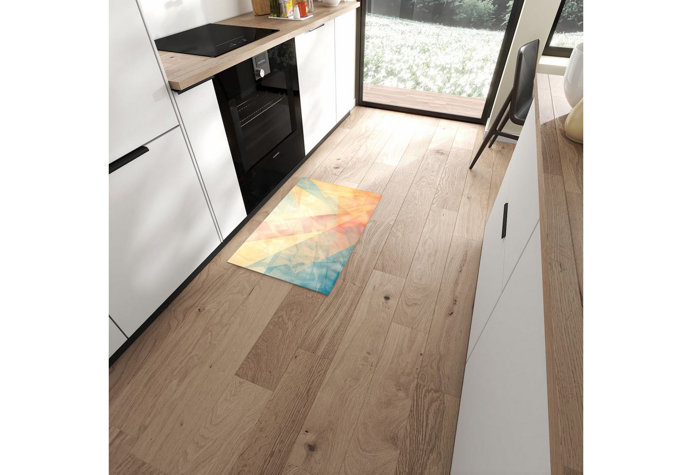 Primedeco Teppich Küchenteppich Farbiges Geo Muster PVC rutschfest abwaschbar Läufer, Rechteckig, Höhe: 3 mm, Pflegeleicht & Wasserabweisend Primedeco Teppich Küchenteppich Farbiges Geo Muster PVC rutschfest abwaschbar Läufer, Rechteckig, Höhe: 3 mm, Pflegeleicht & Wasserabweisend von Primedeco
