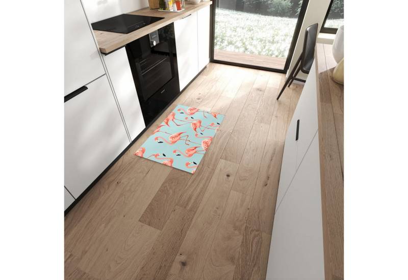 Primedeco Teppich Küchenteppich Flamingo Design PVC rutschfest abwaschbar Läufer, Rechteckig, Höhe: 3 mm, Pflegeleicht & Wasserabweisend von Primedeco