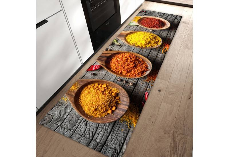 Primedeco Teppich Küchenteppich Gewürze auf Löffeln PVC rutschfest abwaschbar Läufer, Rechteckig, Höhe: 3 mm, Pflegeleicht & Wasserabweisend Primedeco Teppich Küchenteppich Gewürze auf Löffeln PVC rutschfest abwaschbar Läufer, Rechteckig, Höhe: 3 mm, Pflegeleicht & Wasserabweisend von Primedeco