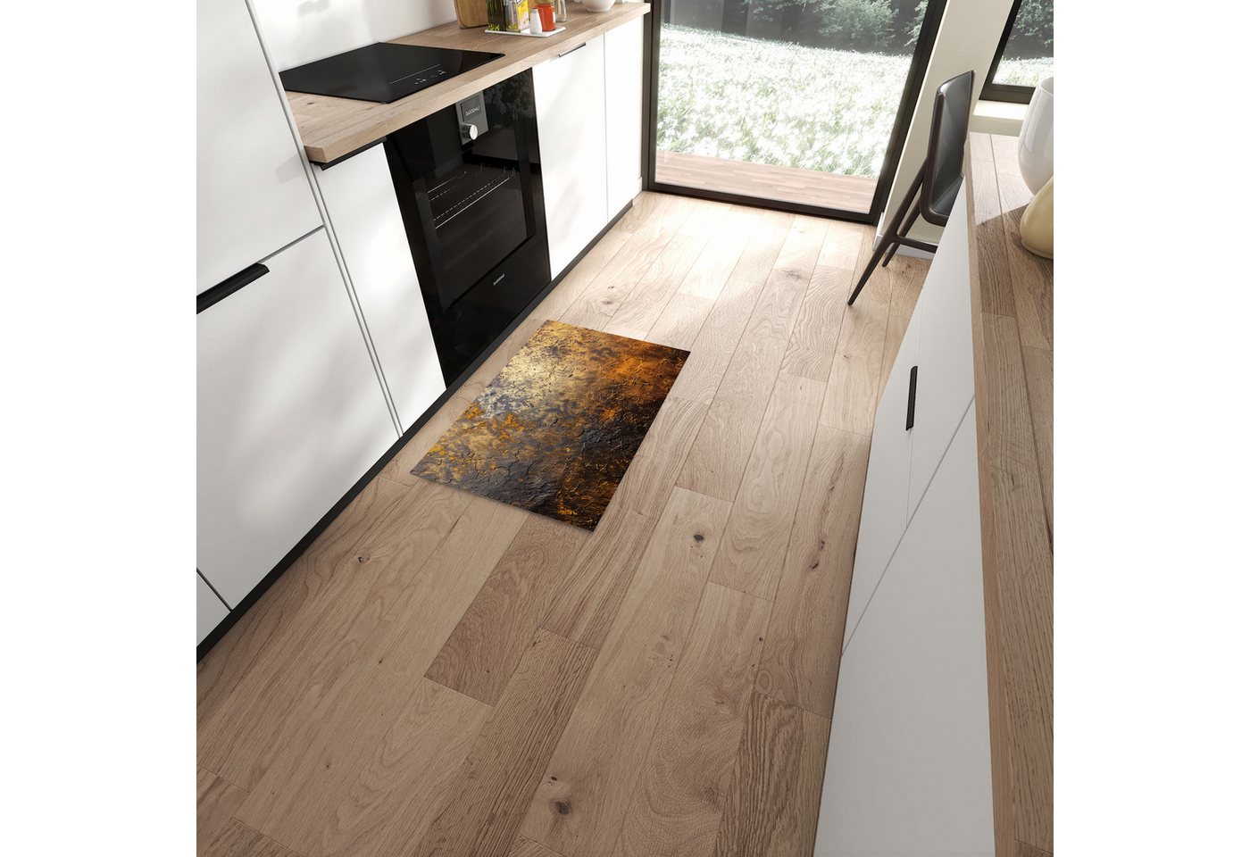 Primedeco Teppich Küchenteppich Golden Texture PVC rutschfest abwaschbar Läufer, Rechteckig, Höhe: 3 mm, Pflegeleicht & Wasserabweisend Primedeco Teppich Küchenteppich Golden Texture PVC rutschfest abwaschbar Läufer, Rechteckig, Höhe: 3 mm, Pflegeleicht & Wasserabweisend von Primedeco