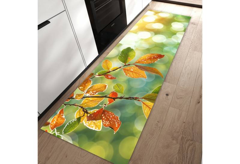 Primedeco Teppich Küchenteppich Herbstlaube Lichtspiel PVC rutschfest abwaschbar Läufer, Rechteckig, Höhe: 3 mm, Pflegeleicht & Wasserabweisend von Primedeco