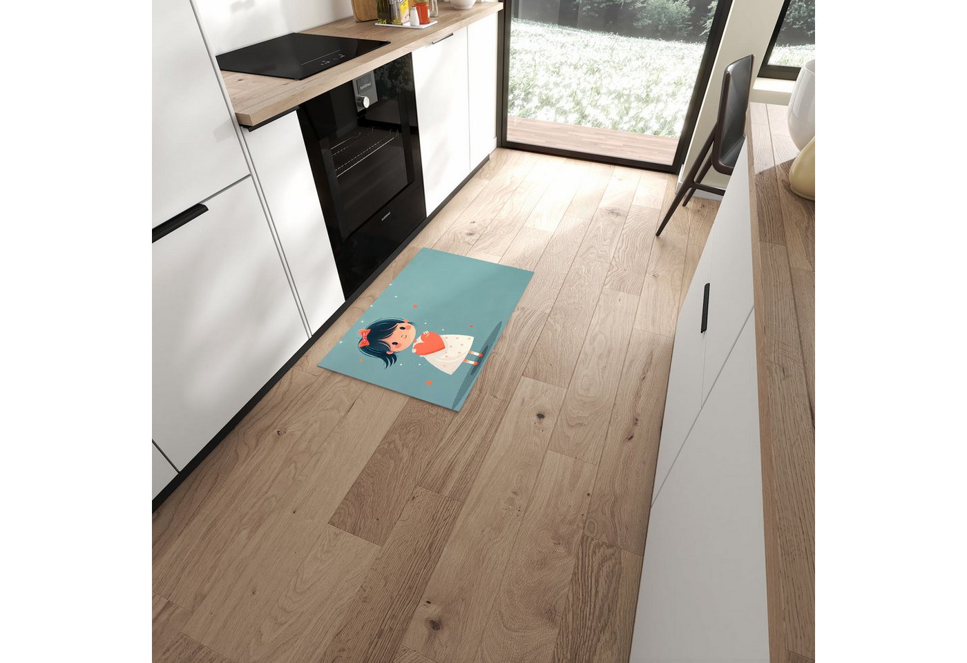 Primedeco Teppich Küchenteppich Herzliches Mädchen PVC rutschfest abwaschbar Läufer, Rechteckig, Höhe: 3 mm, Pflegeleicht & Wasserabweisend Primedeco Teppich Küchenteppich Herzliches Mädchen PVC rutschfest abwaschbar Läufer, Rechteckig, Höhe: 3 mm, Pflegeleicht & Wasserabweisend von Primedeco