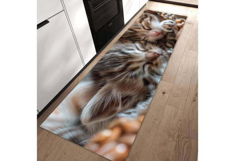 Primedeco Teppich Küchenteppich Kätzchen von Schlafende PVC rutschfest abwaschbar Läufer, Rechteckig, Höhe: 3 mm, Pflegeleicht & Wasserabweisend Primedeco Teppich Küchenteppich Kätzchen von Schlafende PVC rutschfest abwaschbar Läufer, Rechteckig, Höhe: 3 mm, Pflegeleicht & Wasserabweisend von Primedeco