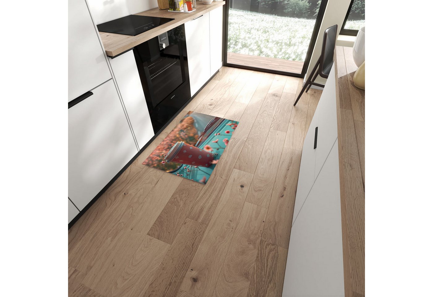 Primedeco Teppich Küchenteppich Kaffeebecher im Bus PVC rutschfest abwaschbar Läufer, Rechteckig, Höhe: 3 mm, Pflegeleicht & Wasserabweisend Primedeco Teppich Küchenteppich Kaffeebecher im Bus PVC rutschfest abwaschbar Läufer, Rechteckig, Höhe: 3 mm, Pflegeleicht & Wasserabweisend von Primedeco