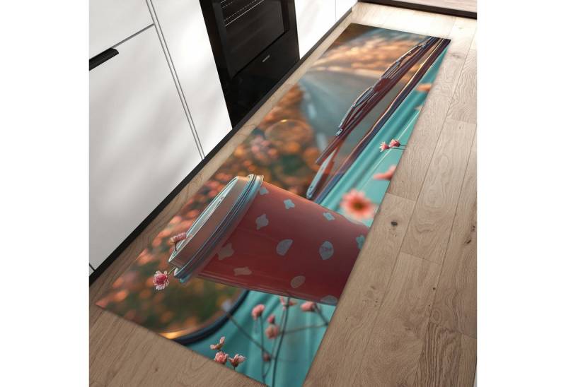 Primedeco Teppich Küchenteppich Kaffeebecher im Bus PVC rutschfest abwaschbar Läufer, Rechteckig, Höhe: 3 mm, Pflegeleicht & Wasserabweisend Primedeco Teppich Küchenteppich Kaffeebecher im Bus PVC rutschfest abwaschbar Läufer, Rechteckig, Höhe: 3 mm, Pflegeleicht & Wasserabweisend von Primedeco
