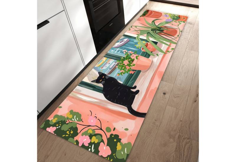 Primedeco Teppich Küchenteppich Katze am Fenster PVC rutschfest abwaschbar Läufer, Rechteckig, Höhe: 3 mm, Pflegeleicht & Wasserabweisend Primedeco Teppich Küchenteppich Katze am Fenster PVC rutschfest abwaschbar Läufer, Rechteckig, Höhe: 3 mm, Pflegeleicht & Wasserabweisend von Primedeco