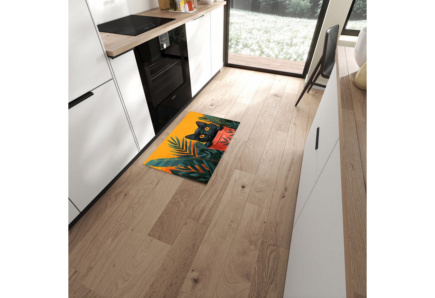 Primedeco Teppich Küchenteppich Katze im Dschungel PVC rutschfest abwaschbar Läufer, Rechteckig, Höhe: 3 mm, Pflegeleicht & Wasserabweisend Primedeco Teppich Küchenteppich Katze im Dschungel PVC rutschfest abwaschbar Läufer, Rechteckig, Höhe: 3 mm, Pflegeleicht & Wasserabweisend von Primedeco