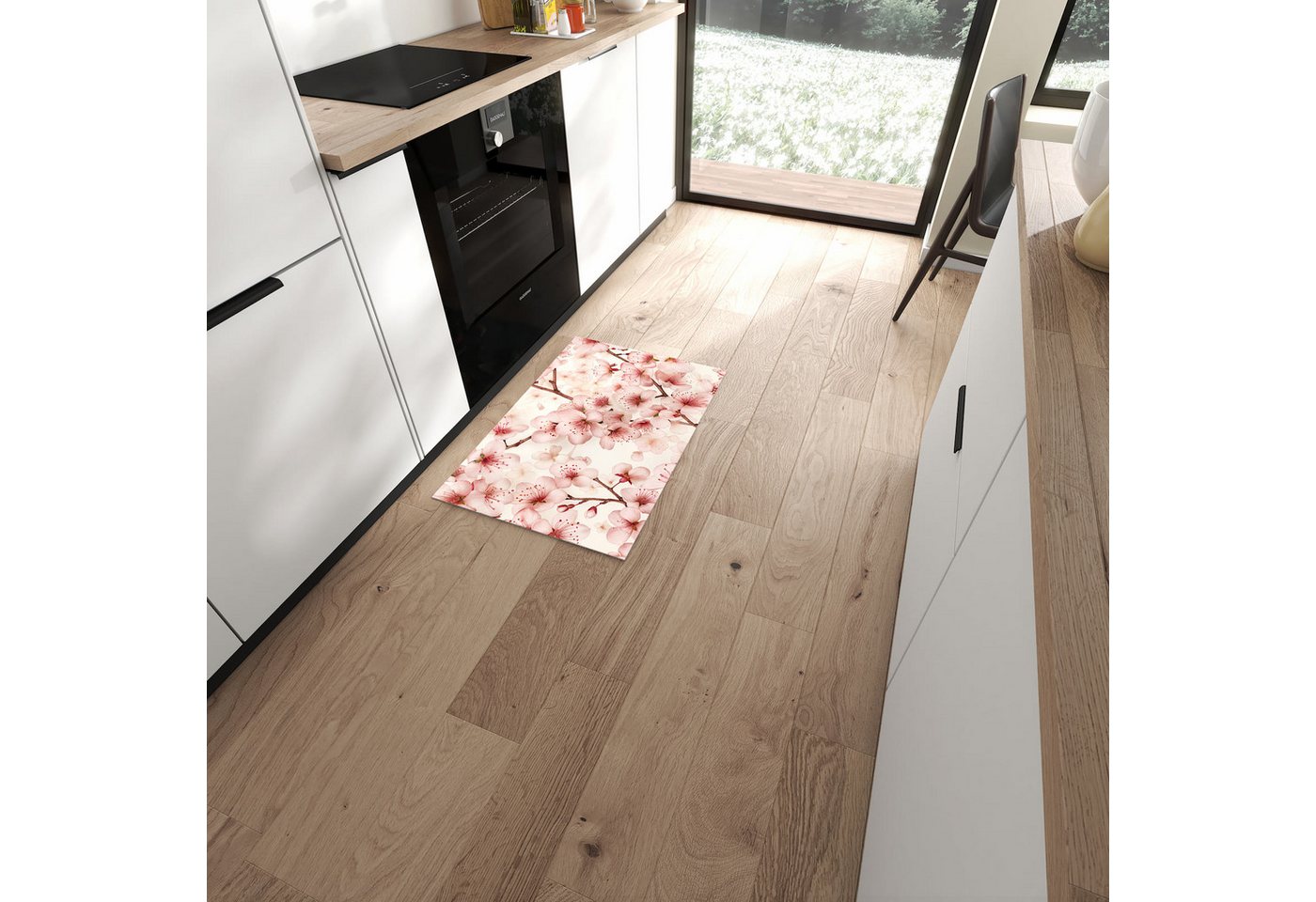 Primedeco Teppich Küchenteppich Kirschblüten PVC rutschfest abwaschbar Läufer, Rechteckig, Höhe: 3 mm, Pflegeleicht & Wasserabweisend Primedeco Teppich Küchenteppich Kirschblüten PVC rutschfest abwaschbar Läufer, Rechteckig, Höhe: 3 mm, Pflegeleicht & Wasserabweisend von Primedeco