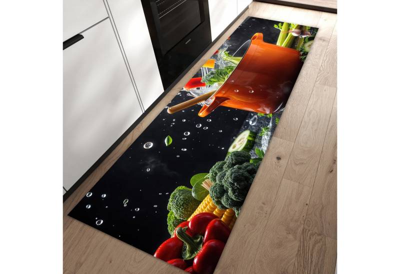 Primedeco Teppich Küchenteppich Kochtopf mit Gemüse PVC rutschfest abwaschbar Läufer, Rechteckig, Höhe: 3 mm, Pflegeleicht & Wasserabweisend Primedeco Teppich Küchenteppich Kochtopf mit Gemüse PVC rutschfest abwaschbar Läufer, Rechteckig, Höhe: 3 mm, Pflegeleicht & Wasserabweisend von Primedeco