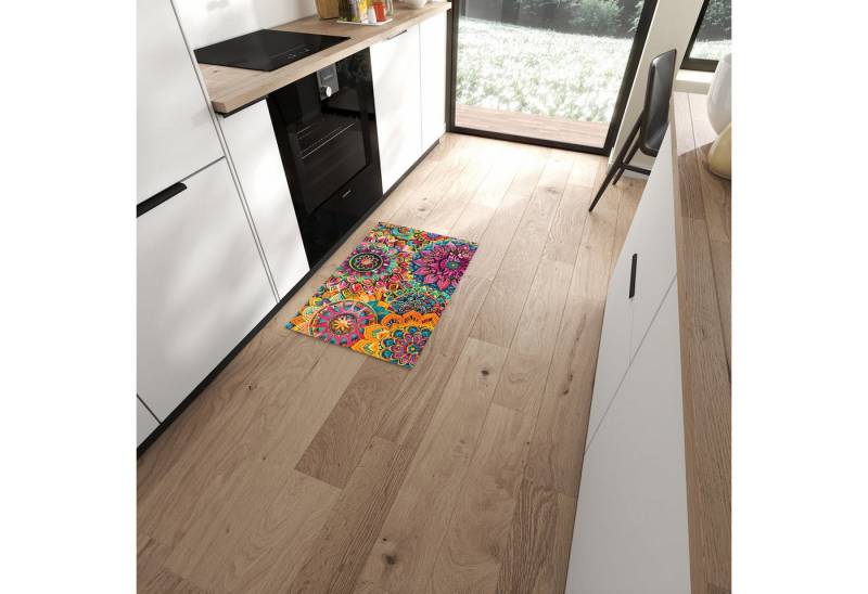 Primedeco Teppich Küchenteppich Mandala Design PVC rutschfest abwaschbar Läufer, Rechteckig, Höhe: 3 mm, Pflegeleicht & Wasserabweisend von Primedeco
