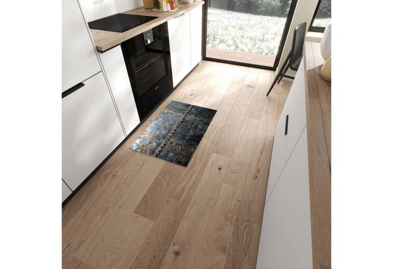 Primedeco Teppich Küchenteppich Metalltür Design PVC rutschfest abwaschbar Läufer, Rechteckig, Höhe: 3 mm, Pflegeleicht & Wasserabweisend von Primedeco
