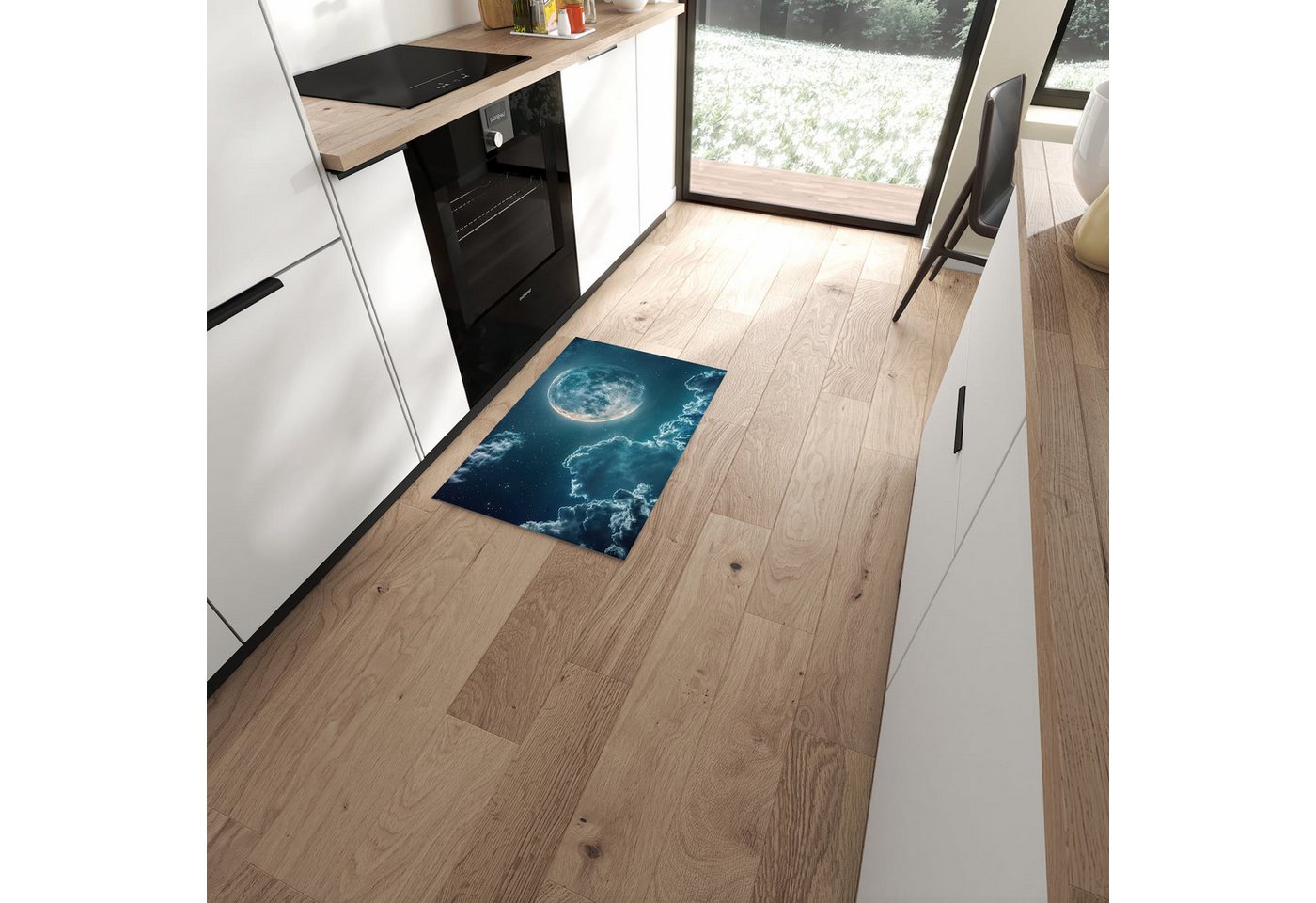Primedeco Teppich Küchenteppich Mond über Wolken PVC rutschfest abwaschbar Läufer, Rechteckig, Höhe: 3 mm, Pflegeleicht & Wasserabweisend Primedeco Teppich Küchenteppich Mond über Wolken PVC rutschfest abwaschbar Läufer, Rechteckig, Höhe: 3 mm, Pflegeleicht & Wasserabweisend von Primedeco