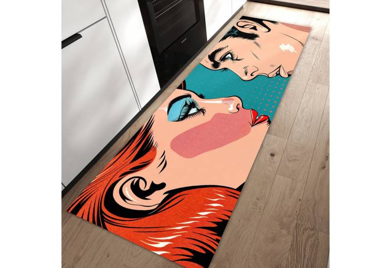Primedeco Teppich Küchenteppich Pop Art Paar PVC rutschfest abwaschbar Läufer, Rechteckig, Höhe: 3 mm, Pflegeleicht & Wasserabweisend Primedeco Teppich Küchenteppich Pop Art Paar PVC rutschfest abwaschbar Läufer, Rechteckig, Höhe: 3 mm, Pflegeleicht & Wasserabweisend von Primedeco