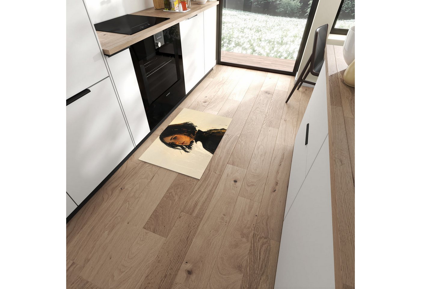 Primedeco Teppich Küchenteppich Porträt junge Frau PVC rutschfest abwaschbar Läufer, Rechteckig, Höhe: 3 mm, Pflegeleicht & Wasserabweisend Primedeco Teppich Küchenteppich Porträt junge Frau PVC rutschfest abwaschbar Läufer, Rechteckig, Höhe: 3 mm, Pflegeleicht & Wasserabweisend von Primedeco