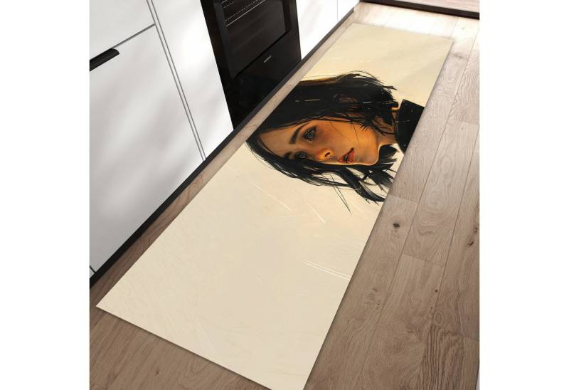 Primedeco Teppich Küchenteppich Porträt junge Frau PVC rutschfest abwaschbar Läufer, Rechteckig, Höhe: 3 mm, Pflegeleicht & Wasserabweisend Primedeco Teppich Küchenteppich Porträt junge Frau PVC rutschfest abwaschbar Läufer, Rechteckig, Höhe: 3 mm, Pflegeleicht & Wasserabweisend von Primedeco