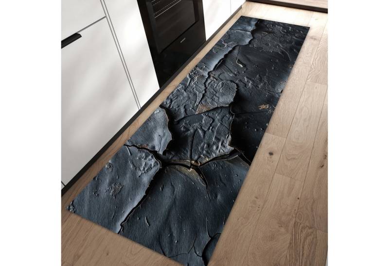 Primedeco Teppich Küchenteppich Rissige Oberfläche PVC rutschfest abwaschbar Läufer, Rechteckig, Höhe: 3 mm, Pflegeleicht & Wasserabweisend von Primedeco