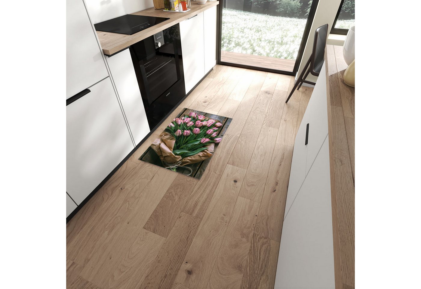 Primedeco Teppich Küchenteppich Rosa Tulpenstrauss PVC rutschfest abwaschbar Läufer, Rechteckig, Höhe: 3 mm, Pflegeleicht & Wasserabweisend Primedeco Teppich Küchenteppich Rosa Tulpenstrauss PVC rutschfest abwaschbar Läufer, Rechteckig, Höhe: 3 mm, Pflegeleicht & Wasserabweisend von Primedeco