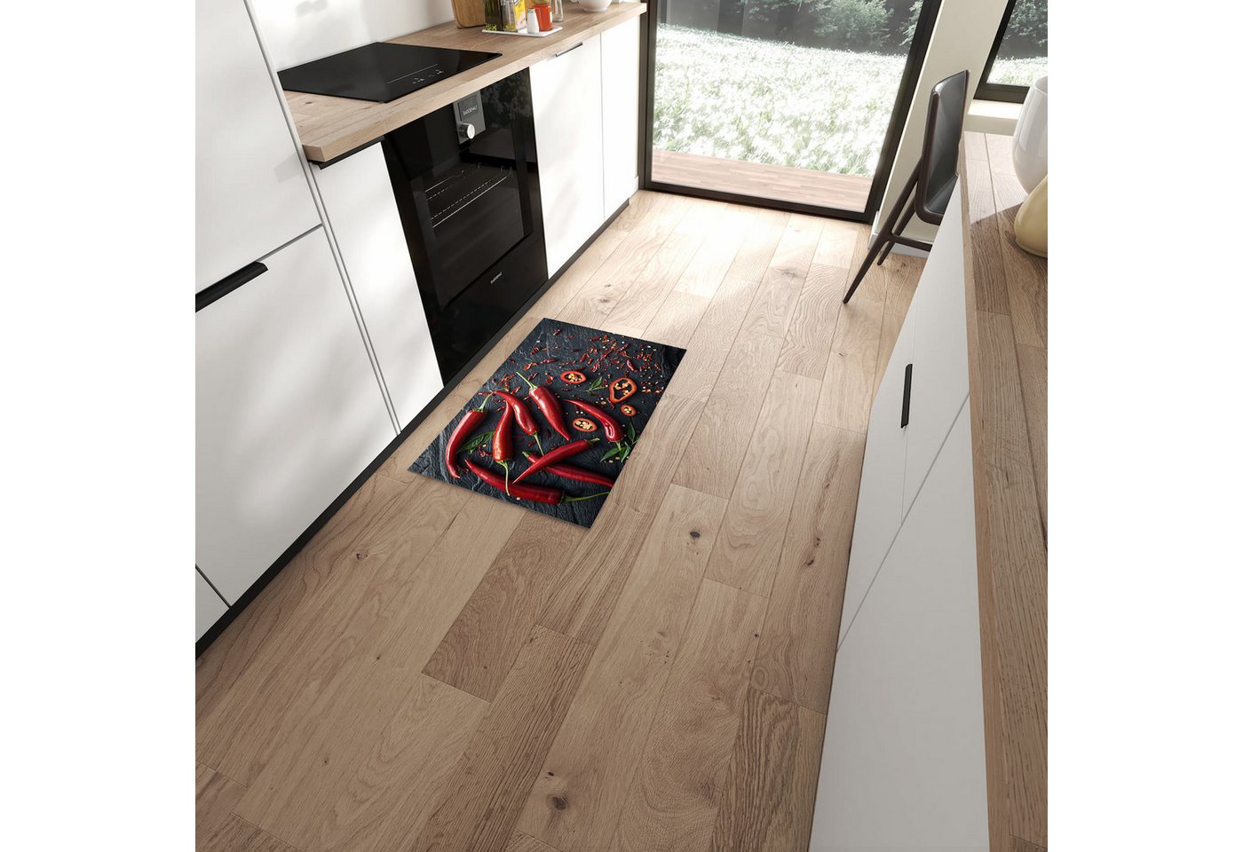 Primedeco Teppich Küchenteppich Rote Chili Schoten PVC rutschfest abwaschbar Läufer, Rechteckig, Höhe: 3 mm, Pflegeleicht & Wasserabweisend Primedeco Teppich Küchenteppich Rote Chili Schoten PVC rutschfest abwaschbar Läufer, Rechteckig, Höhe: 3 mm, Pflegeleicht & Wasserabweisend von Primedeco