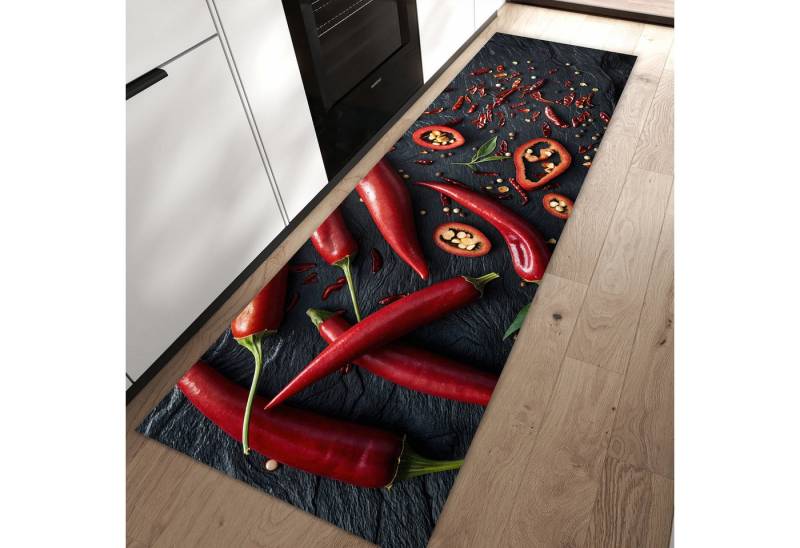 Primedeco Teppich Küchenteppich Rote Chili Schoten PVC rutschfest abwaschbar Läufer, Rechteckig, Höhe: 3 mm, Pflegeleicht & Wasserabweisend Primedeco Teppich Küchenteppich Rote Chili Schoten PVC rutschfest abwaschbar Läufer, Rechteckig, Höhe: 3 mm, Pflegeleicht & Wasserabweisend von Primedeco