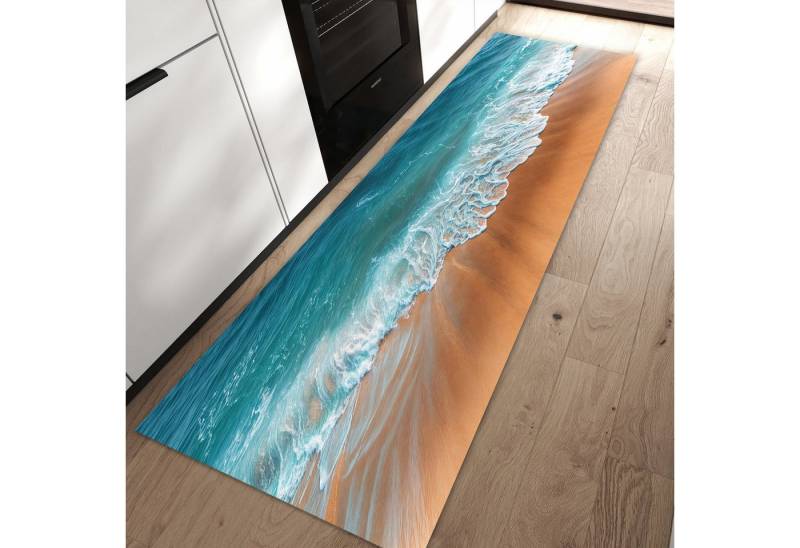 Primedeco Teppich Küchenteppich Sandstrand Wellen PVC rutschfest abwaschbar Läufer, Rechteckig, Höhe: 3 mm, Pflegeleicht & Wasserabweisend Primedeco Teppich Küchenteppich Sandstrand Wellen PVC rutschfest abwaschbar Läufer, Rechteckig, Höhe: 3 mm, Pflegeleicht & Wasserabweisend von Primedeco