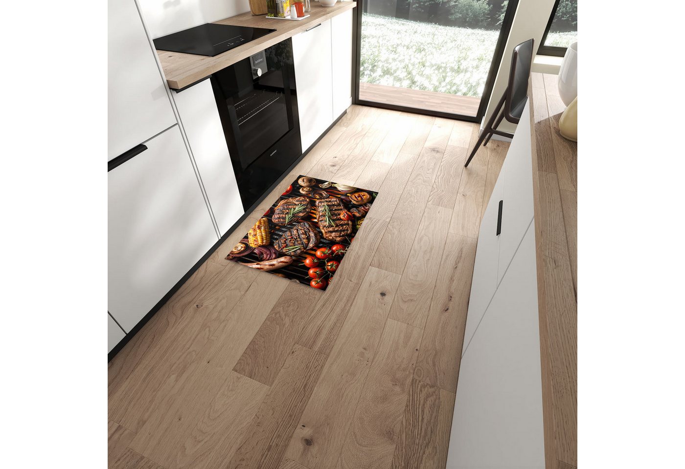 Primedeco Teppich Küchenteppich Sanfte Grillplatte PVC rutschfest abwaschbar Läufer, Rechteckig, Höhe: 3 mm, Pflegeleicht & Wasserabweisend Primedeco Teppich Küchenteppich Sanfte Grillplatte PVC rutschfest abwaschbar Läufer, Rechteckig, Höhe: 3 mm, Pflegeleicht & Wasserabweisend von Primedeco