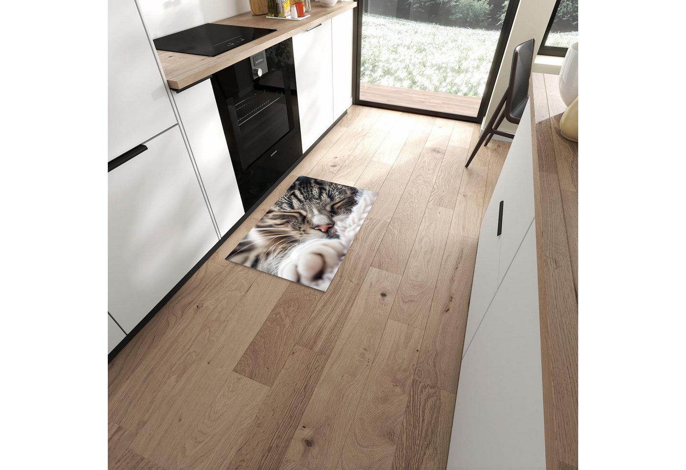 Primedeco Teppich Küchenteppich Schlafende Katze PVC rutschfest abwaschbar Läufer, Rechteckig, Höhe: 3 mm, Pflegeleicht & Wasserabweisend Primedeco Teppich Küchenteppich Schlafende Katze PVC rutschfest abwaschbar Läufer, Rechteckig, Höhe: 3 mm, Pflegeleicht & Wasserabweisend von Primedeco