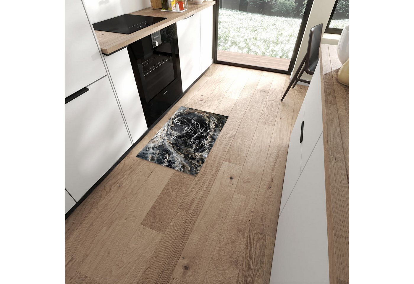 Primedeco Teppich Küchenteppich Skelett in Wellen PVC rutschfest abwaschbar Läufer, Rechteckig, Höhe: 3 mm, Pflegeleicht & Wasserabweisend Primedeco Teppich Küchenteppich Skelett in Wellen PVC rutschfest abwaschbar Läufer, Rechteckig, Höhe: 3 mm, Pflegeleicht & Wasserabweisend von Primedeco