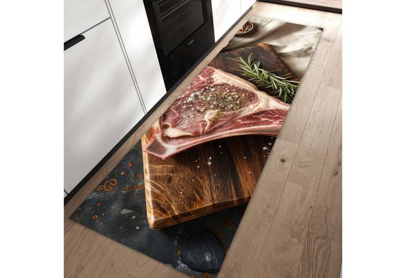 Primedeco Teppich Küchenteppich Steakauf Holzbrett PVC rutschfest abwaschbar Läufer, Rechteckig, Höhe: 3 mm, Pflegeleicht & Wasserabweisend Primedeco Teppich Küchenteppich Steakauf Holzbrett PVC rutschfest abwaschbar Läufer, Rechteckig, Höhe: 3 mm, Pflegeleicht & Wasserabweisend von Primedeco