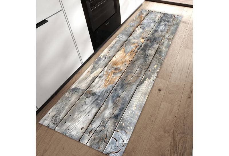 Primedeco Teppich Küchenteppich Vintage Holzplanken PVC rutschfest abwaschbar Läufer, Rechteckig, Höhe: 3 mm, Pflegeleicht & Wasserabweisend von Primedeco