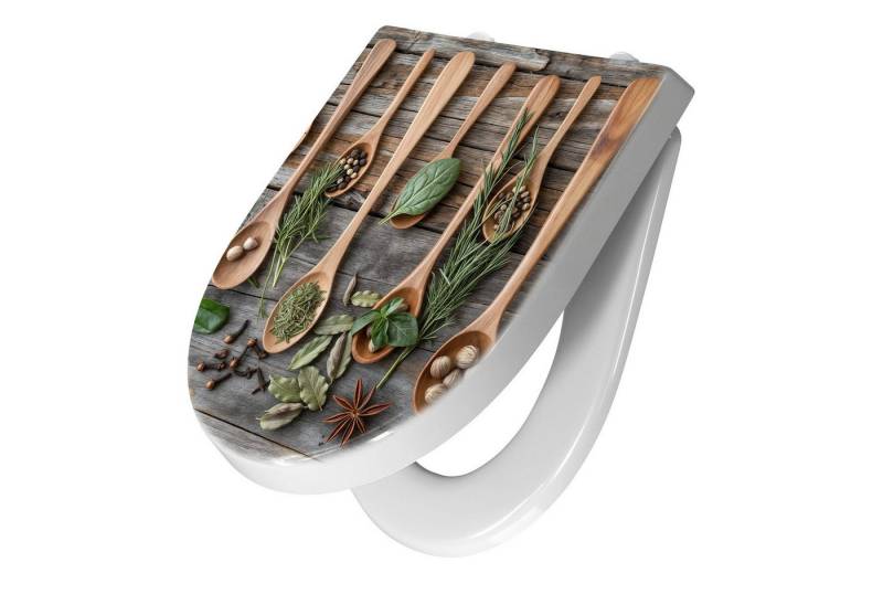 Primedeco WC-Sitz mit Absenkautomatik Motiv Holzlöffel und Kräuter (1-St), Absenkautomatik, Soft-Close Primedeco WC-Sitz mit Absenkautomatik Motiv Holzlöffel und Kräuter (1-St), Absenkautomatik, Soft-Close von Primedeco