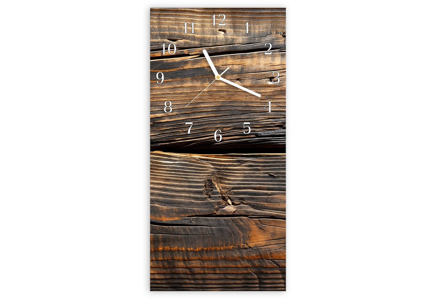 Primedeco Wanduhr Glasuhr Wandkunst Größe 30 x 60 cm mit Motiv Holztextur Altholz Primedeco Wanduhr Glasuhr Wandkunst Größe 30 x 60 cm mit Motiv Holztextur Altholz von Primedeco