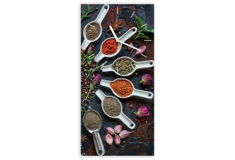 Primedeco Wanduhr Glasuhr Wandkunst Größe 30 x 60 cm mit Motiv Kräuter und Gewürze Primedeco Wanduhr Glasuhr Wandkunst Größe 30 x 60 cm mit Motiv Kräuter und Gewürze von Primedeco