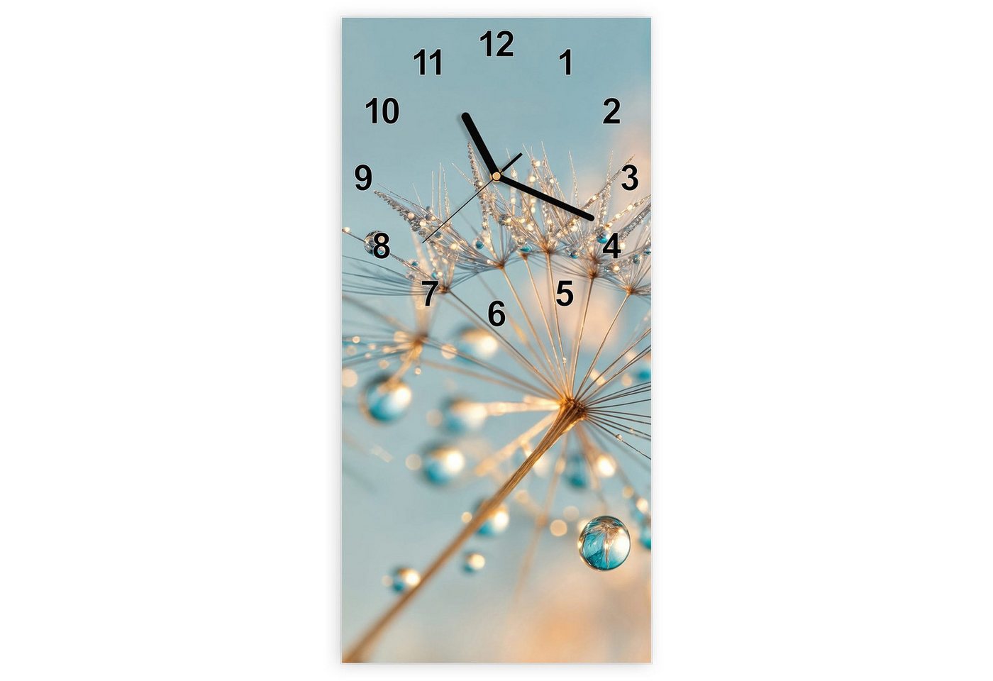 Primedeco Wanduhr Glasuhr Wandkunst Größe 30 x 60 cm mit Motiv Pusteblume Wassertropfen Primedeco Wanduhr Glasuhr Wandkunst Größe 30 x 60 cm mit Motiv Pusteblume Wassertropfen von Primedeco