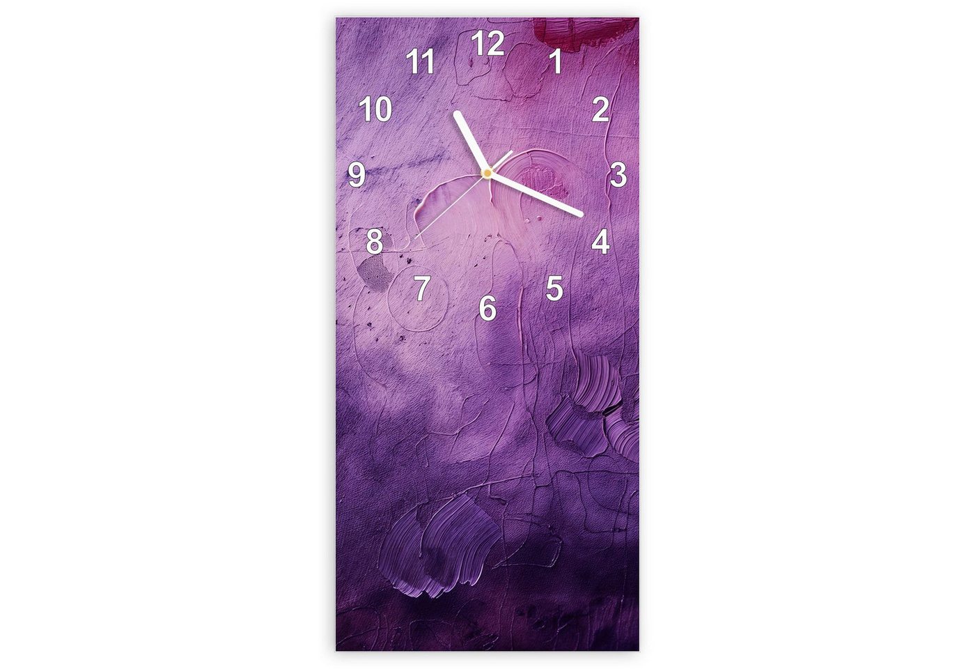 Primedeco Wanduhr Glasuhr Wandkunst Größe 30 x 60 cm mit Motiv Textur Mischung Lila Primedeco Wanduhr Glasuhr Wandkunst Größe 30 x 60 cm mit Motiv Textur Mischung Lila von Primedeco