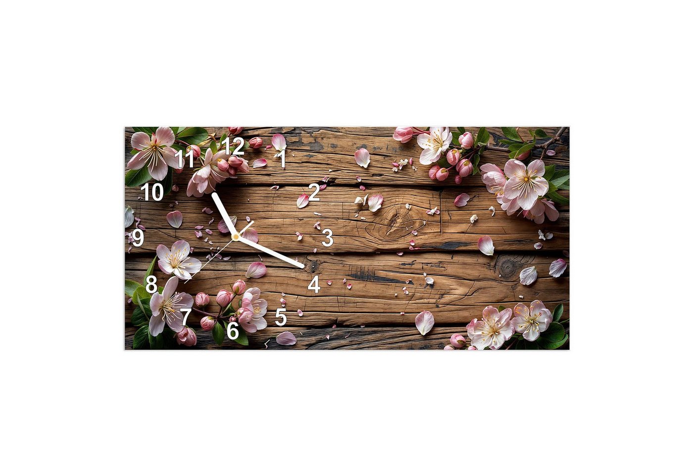 Primedeco Wanduhr Glasuhr Wandkunst Größe 60 x 30 cm mit Motiv Blüten auf Holz Primedeco Wanduhr Glasuhr Wandkunst Größe 60 x 30 cm mit Motiv Blüten auf Holz von Primedeco