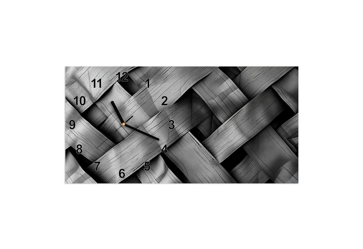 Primedeco Wanduhr Glasuhr Wandkunst Größe 60 x 30 cm mit Motiv Geflochtenes Holz Primedeco Wanduhr Glasuhr Wandkunst Größe 60 x 30 cm mit Motiv Geflochtenes Holz von Primedeco