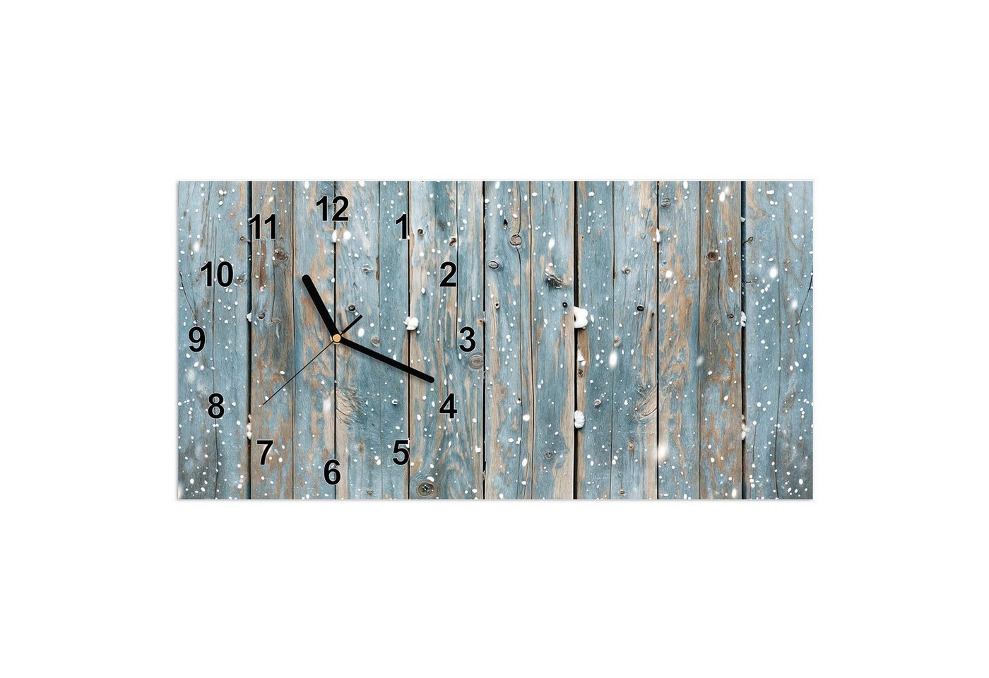 Primedeco Wanduhr Glasuhr Wandkunst Größe 60 x 30 cm mit Motiv Holz mit Schnee Primedeco Wanduhr Glasuhr Wandkunst Größe 60 x 30 cm mit Motiv Holz mit Schnee von Primedeco