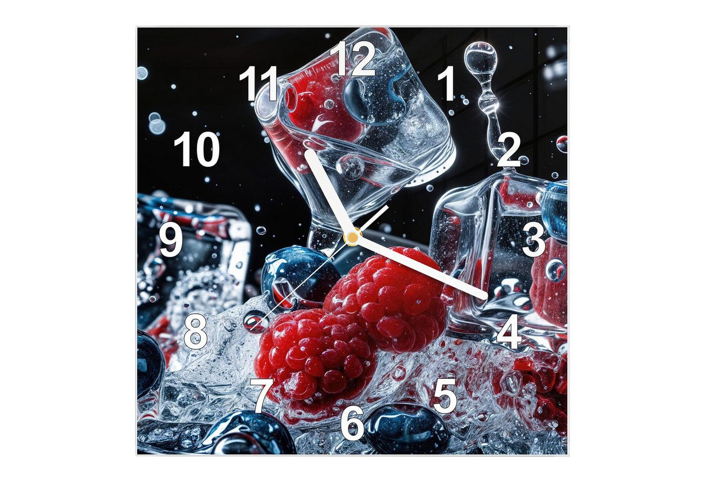Primedeco Wanduhr Glasuhr Wanduhr Wandkunst Größe 30 x 30 cm mit Motiv Beeren Eiswürfel Primedeco Wanduhr Glasuhr Wanduhr Wandkunst Größe 30 x 30 cm mit Motiv Beeren Eiswürfel von Primedeco