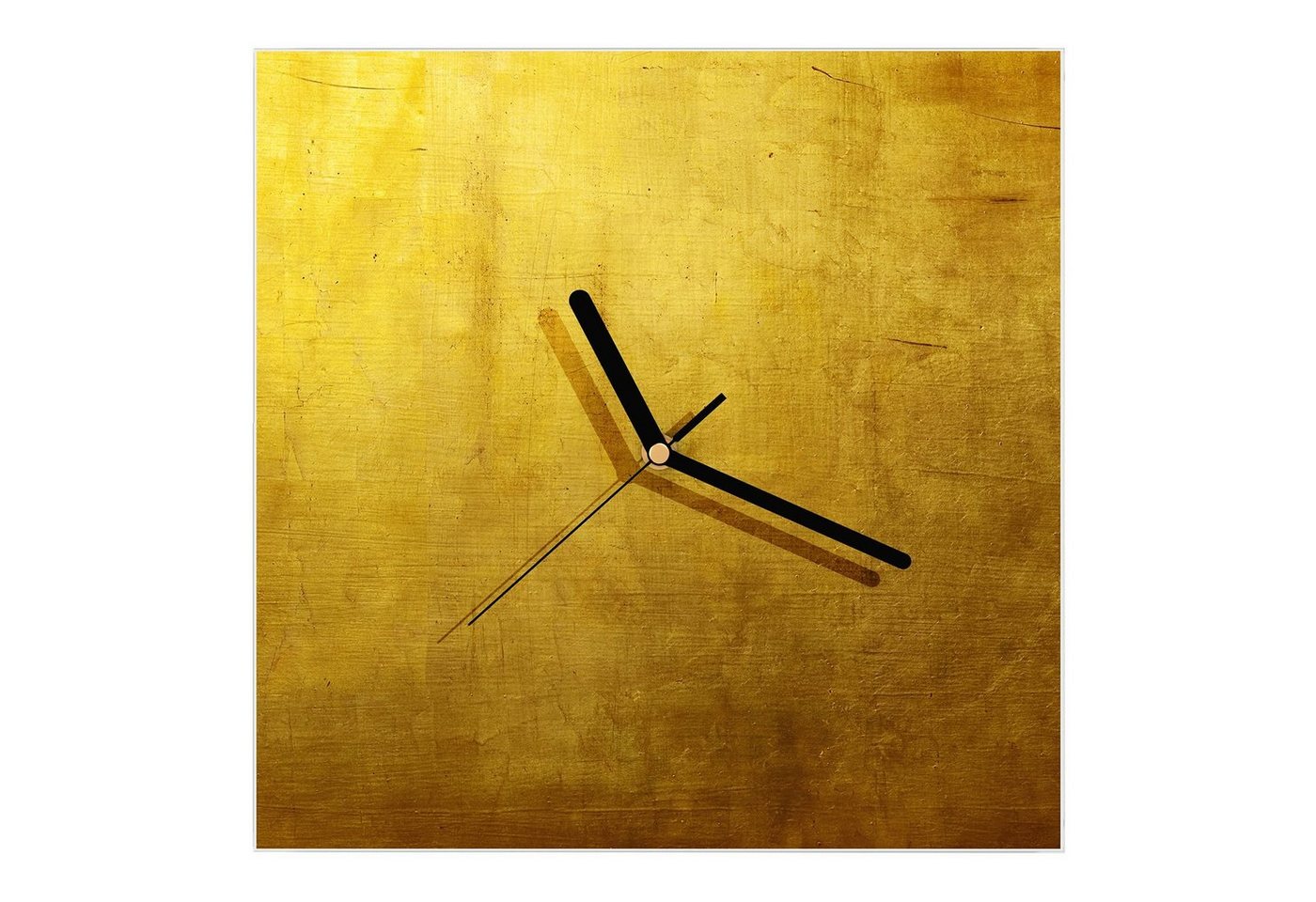 Primedeco Wanduhr Glasuhr Wanduhr Wandkunst Größe 30 x 30 cm mit Motiv Goldene Tapete von Primedeco