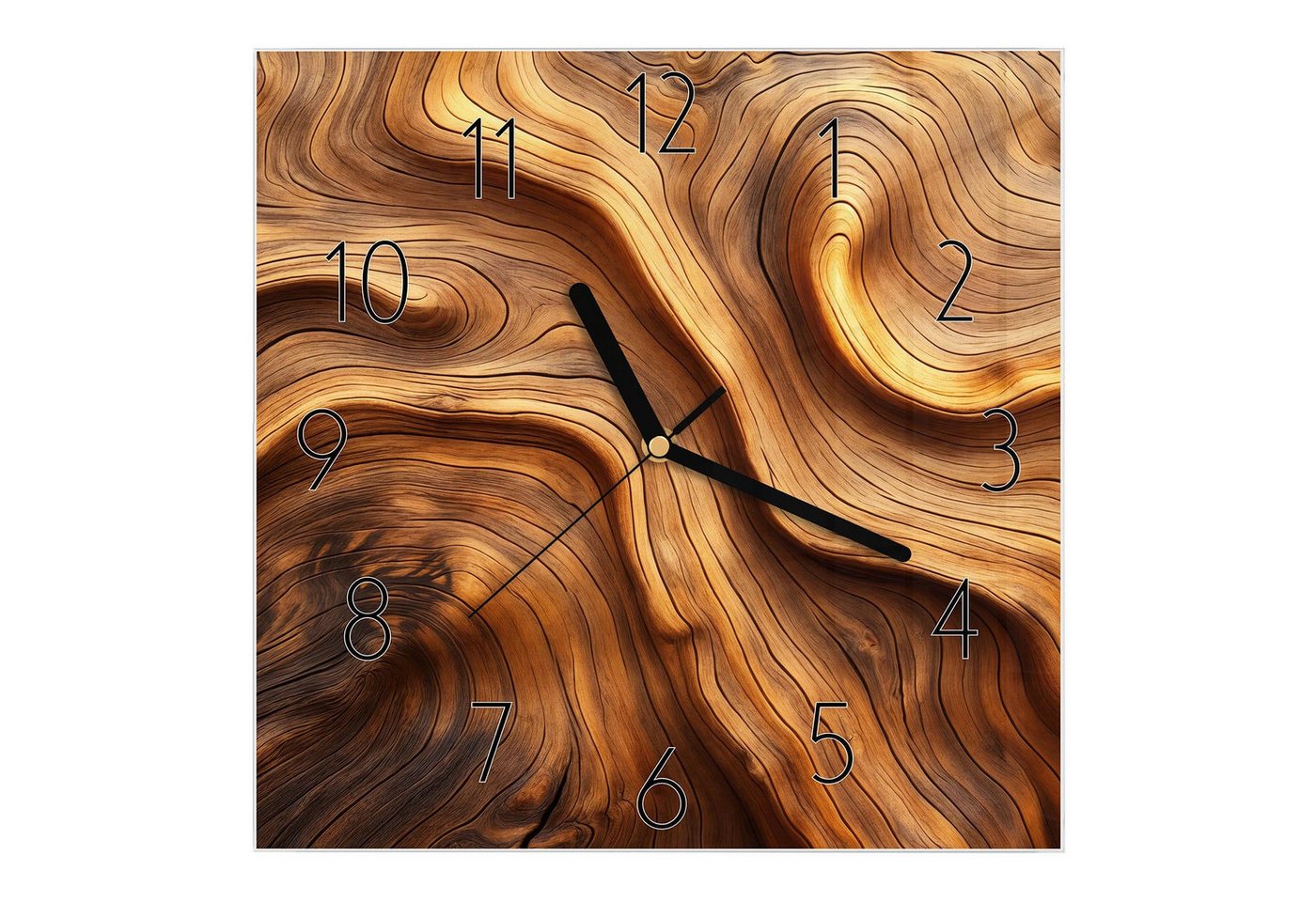 Primedeco Wanduhr Glasuhr Wanduhr Wandkunst Größe 30 x 30 cm mit Motiv Holzstruktur Primedeco Wanduhr Glasuhr Wanduhr Wandkunst Größe 30 x 30 cm mit Motiv Holzstruktur von Primedeco
