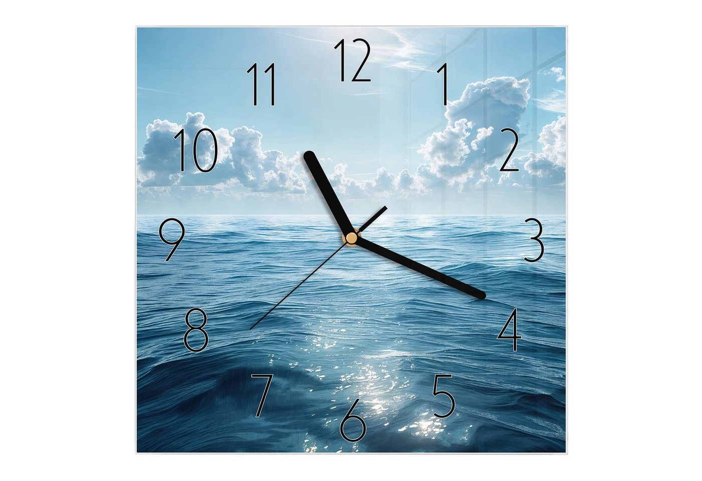 Primedeco Wanduhr Glasuhr Wanduhr Wandkunst Größe 30 x 30 cm mit Motiv Meerblick Primedeco Wanduhr Glasuhr Wanduhr Wandkunst Größe 30 x 30 cm mit Motiv Meerblick von Primedeco