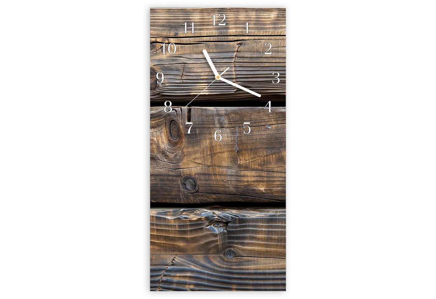 Primedeco Wanduhr Glasuhr Wandkunst Größe 30 x 60 cm mit Motiv Alte Holzbohlen Primedeco Wanduhr Glasuhr Wandkunst Größe 30 x 60 cm mit Motiv Alte Holzbohlen von Primedeco