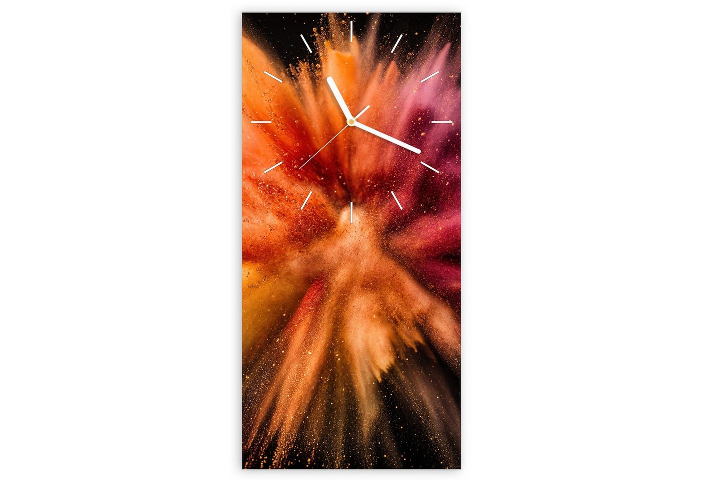 Primedeco Wanduhr Glasuhr Wandkunst Größe 30 x 60 cm mit Motiv Farbenexplosion Primedeco Wanduhr Glasuhr Wandkunst Größe 30 x 60 cm mit Motiv Farbenexplosion von Primedeco