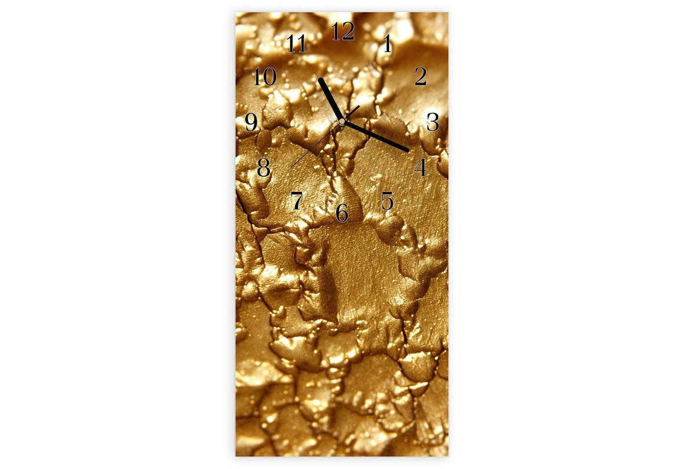 Primedeco Wanduhr Glasuhr Wandkunst Größe 30 x 60 cm mit Motiv Goldene Struktur Primedeco Wanduhr Glasuhr Wandkunst Größe 30 x 60 cm mit Motiv Goldene Struktur von Primedeco